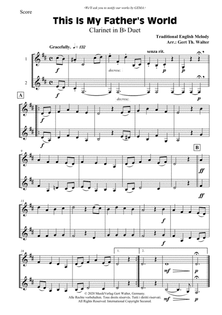 This Is My Father's World (arr. Gert Th. Walter)