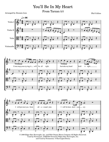You'll Be In My Heart (pop Version)* (arr. Jhonata Lino)