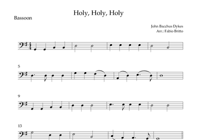 Holy, Holy, Holy (Traditional Christian Song) for Bassoon Solo (arr. Fabio Britto)
