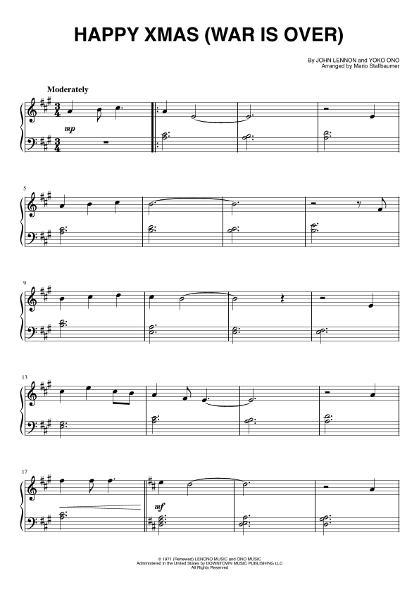 Happy Xmas (war Is Over) (arr. Mario Stallbaumer)