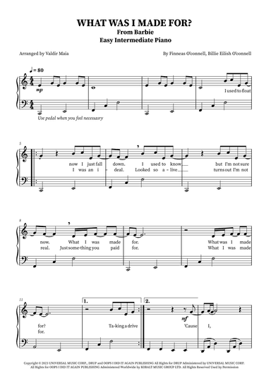 What Was I Made For? (arr. Valdir Maia)