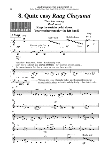 Quite Easy Raag Chayanat (Easy Raags for Piano Made Easy - additional digital supplement (8))