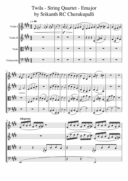 Twila -E Major | String Quartet