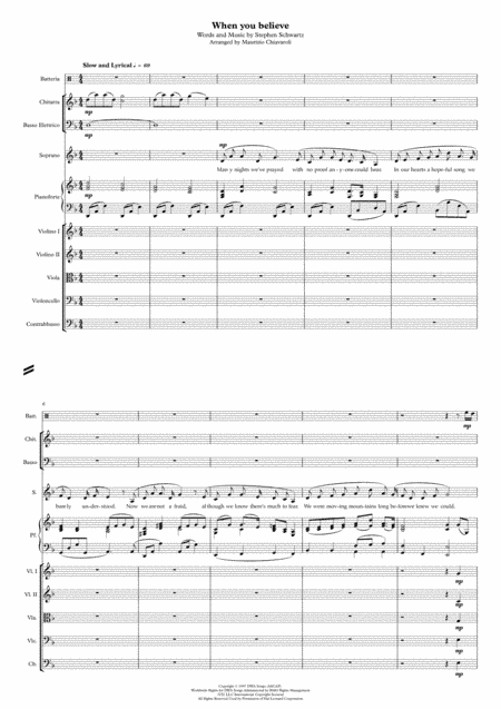 When You Believe (arr. Maurizio Chiavaroli)