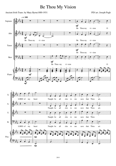 Be Thou My Vision SATB + Piano acc. (arr. Joseph Pugh)