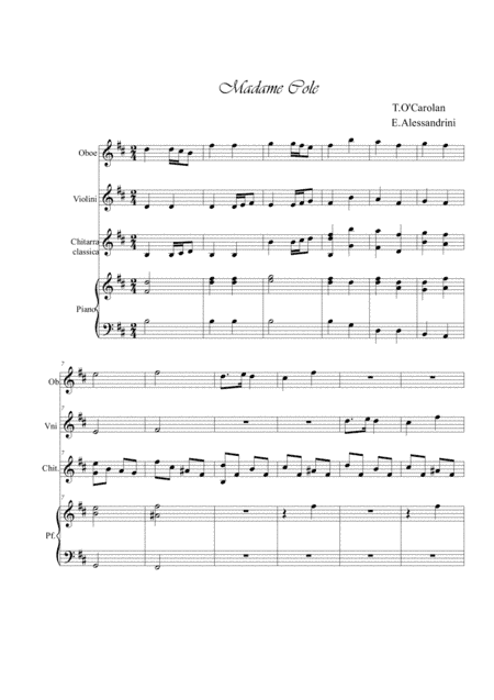 Madame Cole. Quintet (arr. Ester Alessandrini)