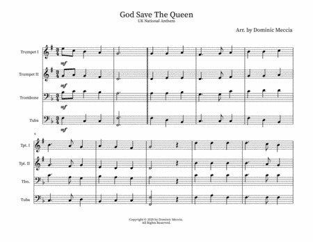 God Save The Queen (arr. Dominic Meccia)