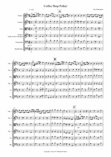 Coffee Shop Polka! for String Orchestra