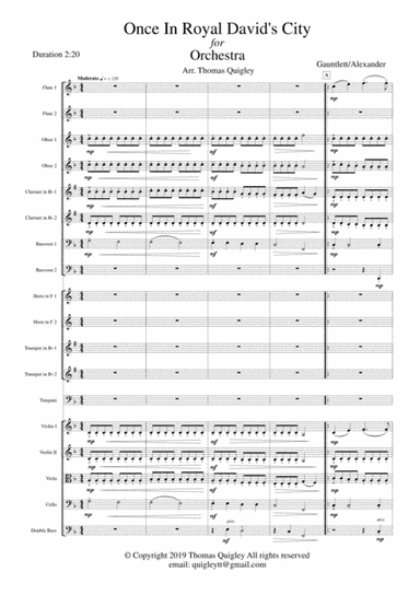 Once In Royal David's City (arr. Thomas Quigley)