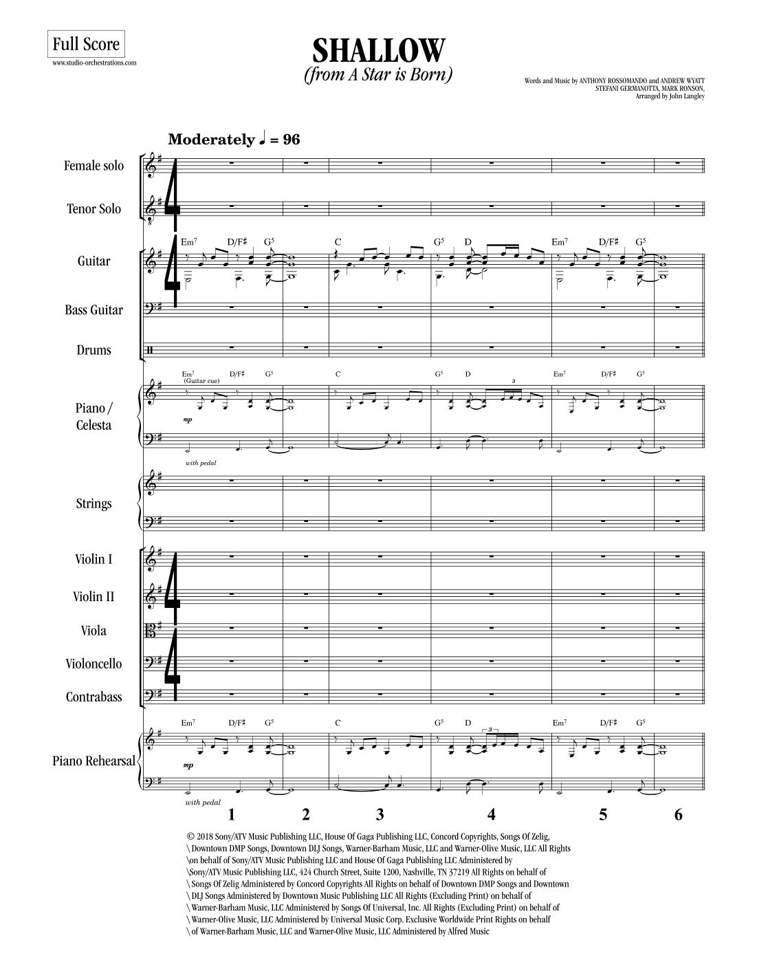 Shallow (arr. John Langley / Studio Orchestrations)