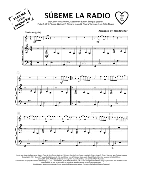 Subeme La Radio (arr. Ron Sheffer)