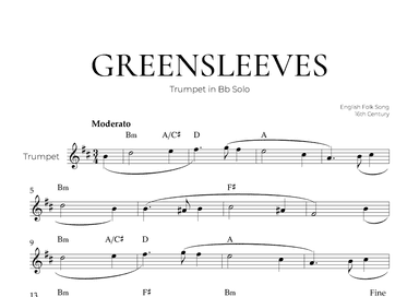 Greensleeves (Trumpet Solo) - English Folk Song (arr. Pedro Merendi)