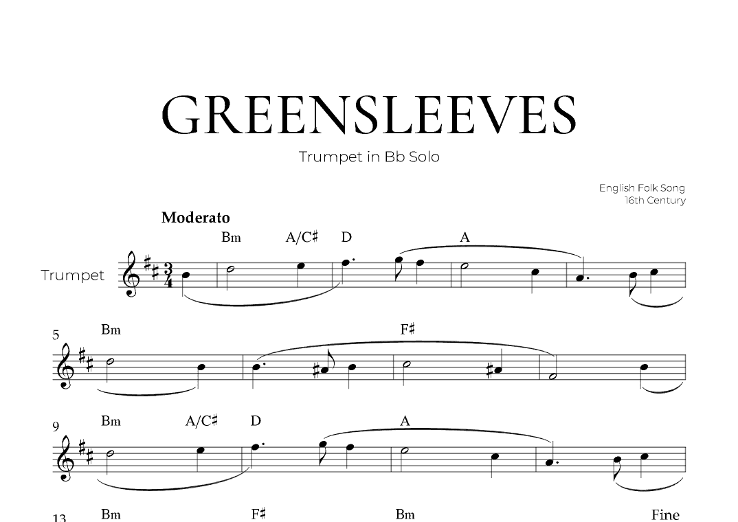 Greensleeves (Trumpet Solo) - English Folk Song (arr. Pedro Merendi)