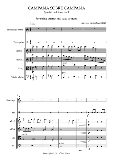 Campana sobre campana (String quartet and saxo) (arr. César Zumel)