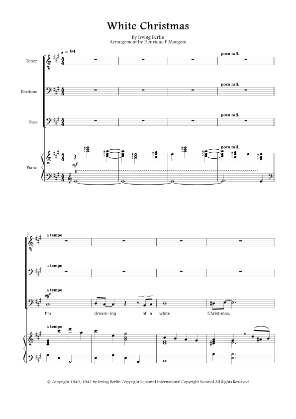 White Christmas (arr. Henrique F Mangoni)