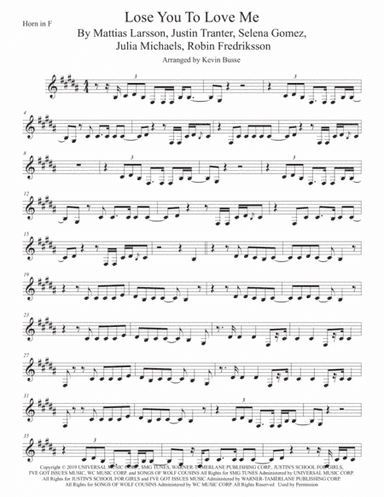 Lose You To Love Me (arr. Kevin Busse)