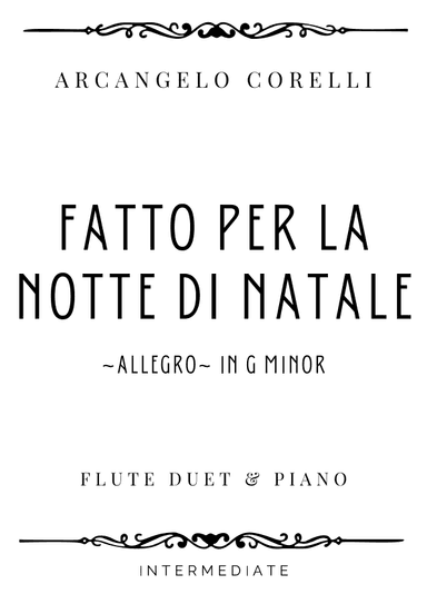 Corelli - Allegro from Fatto per la Notte di Natale - Intermediate (arr. Piacere Music Sheets)