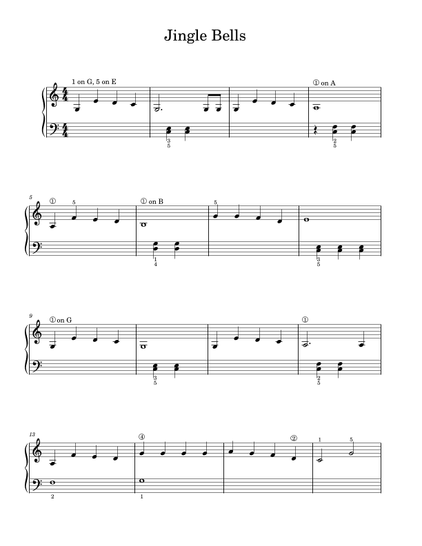 Jingle Bells - Late beginner arrangement (arr. Dennis Cheng)