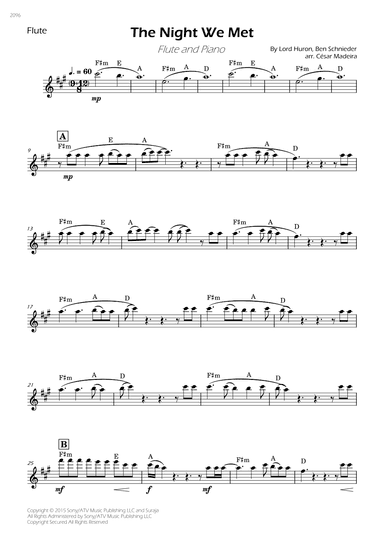 The Night We Met (arr. César Madeira)