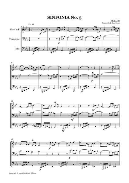 Sinfonia No. 5 (arr. Roar Kvam)