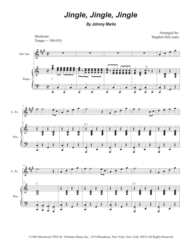 Jingle, Jingle, Jingle (arr. Stephen DeCesare)