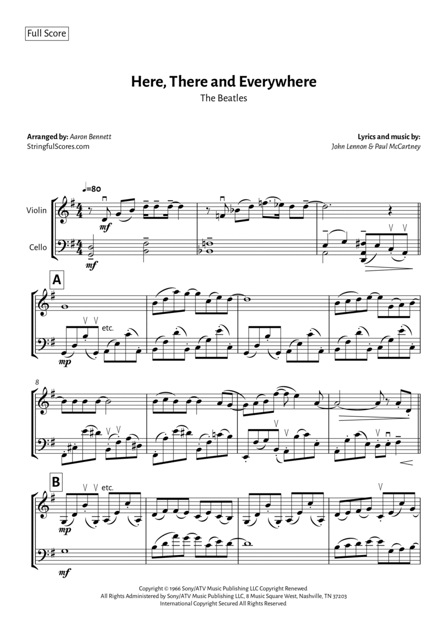 Here, There And Everywhere (arr. Aaron Bennett)