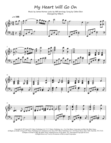 My Heart Will Go On (Love Theme from Titanic) (arr. Miles K.)