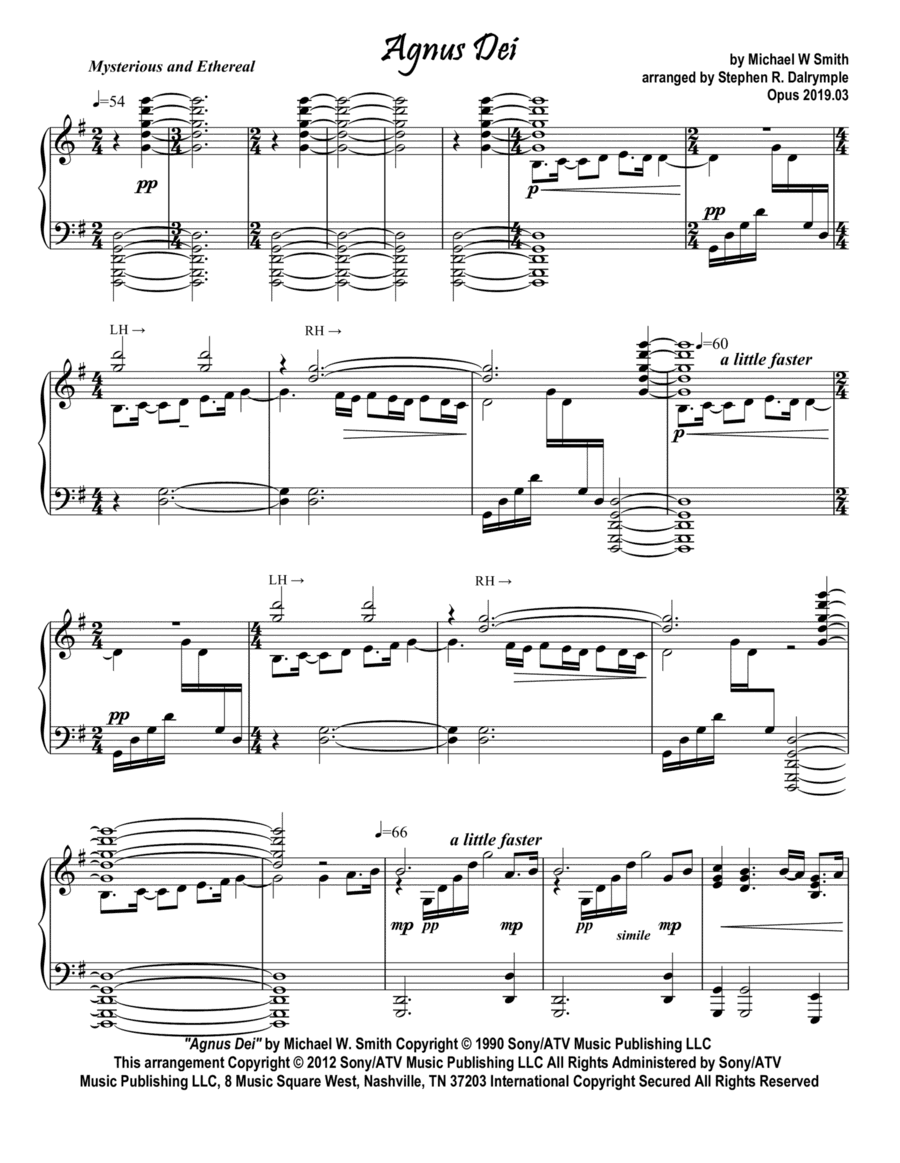 Agnus Dei (arr. Stephen R. Dalrymple (Dalrymple Designs))