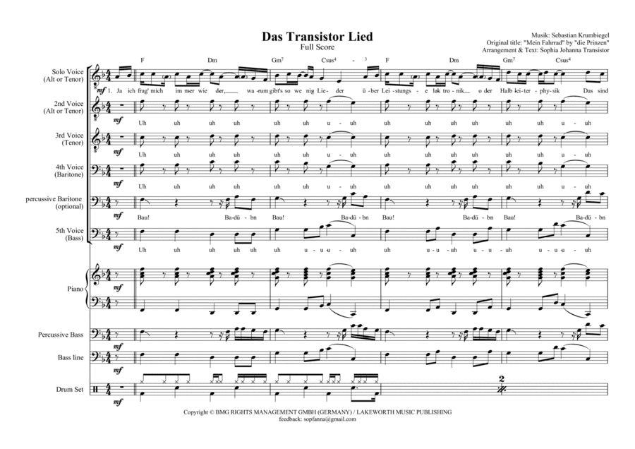 Mein Fahrrad (arr. Sophia Transistor)
