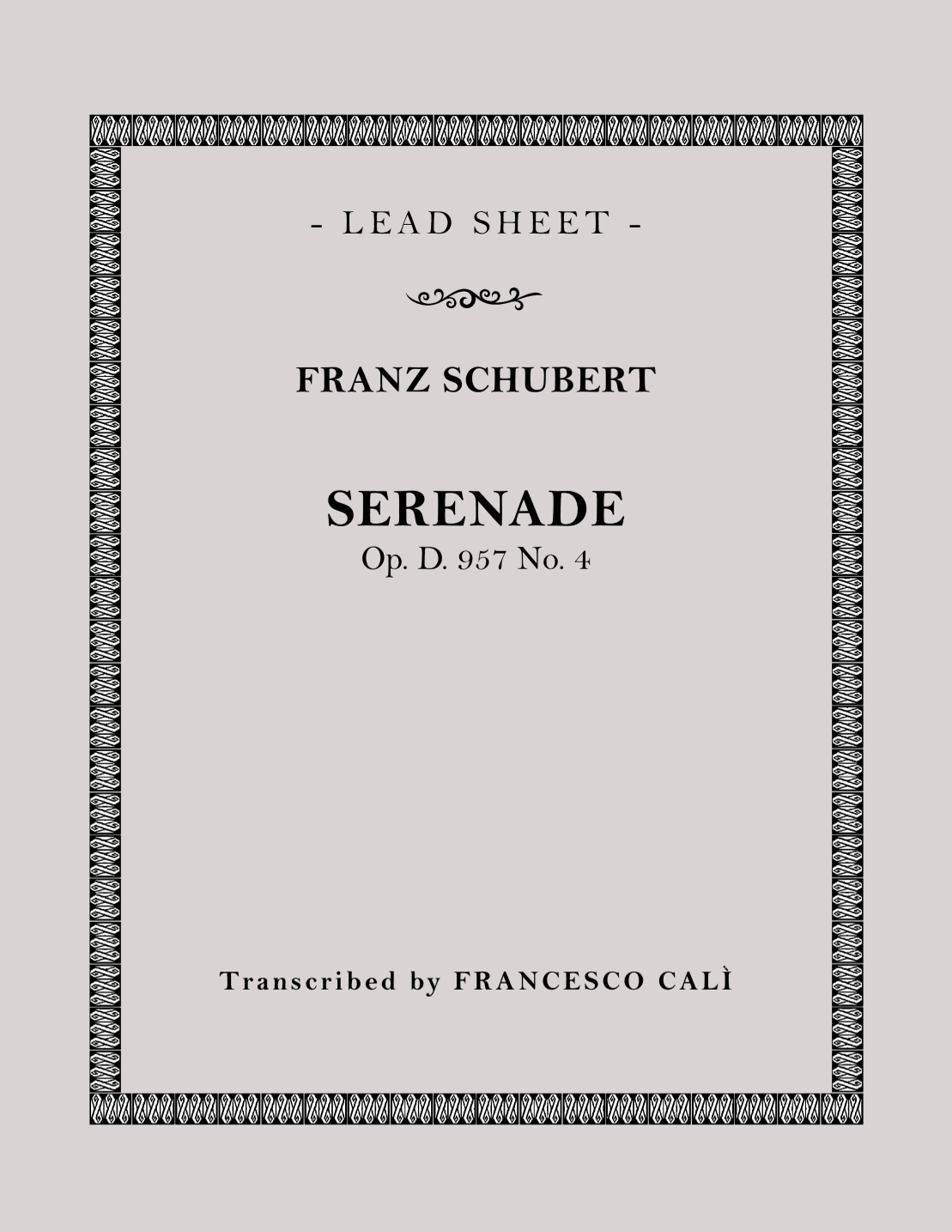 Serenade (arr. Francesco Calì)