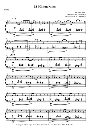93 Million Miles (arr. P.H. Damasceno)