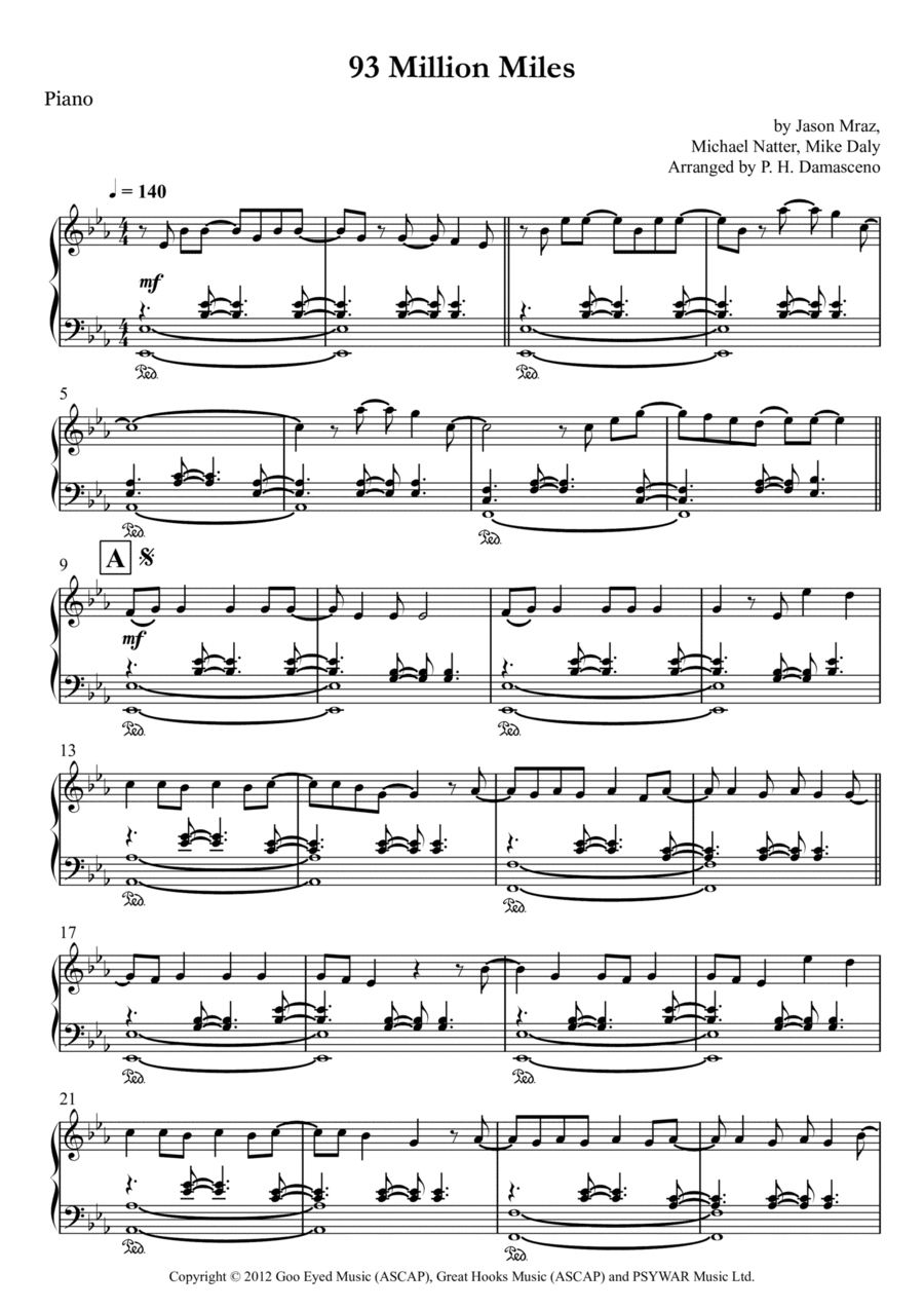 93 Million Miles (arr. P.H. Damasceno)