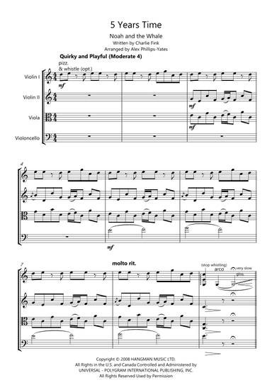 5 Years Time (arr. Alex Phillips-Yates)