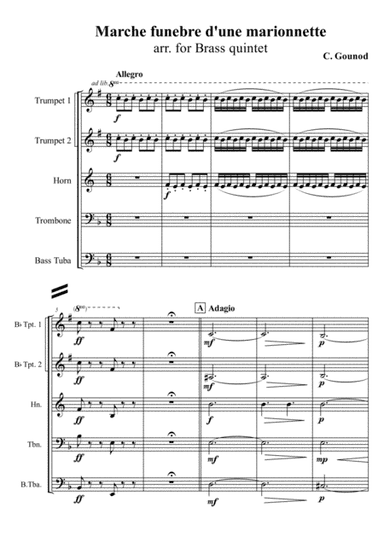 C. Gounod - Marche funebre d'une marionnette, arr. for Brass quintet (arr. Xlomeg)