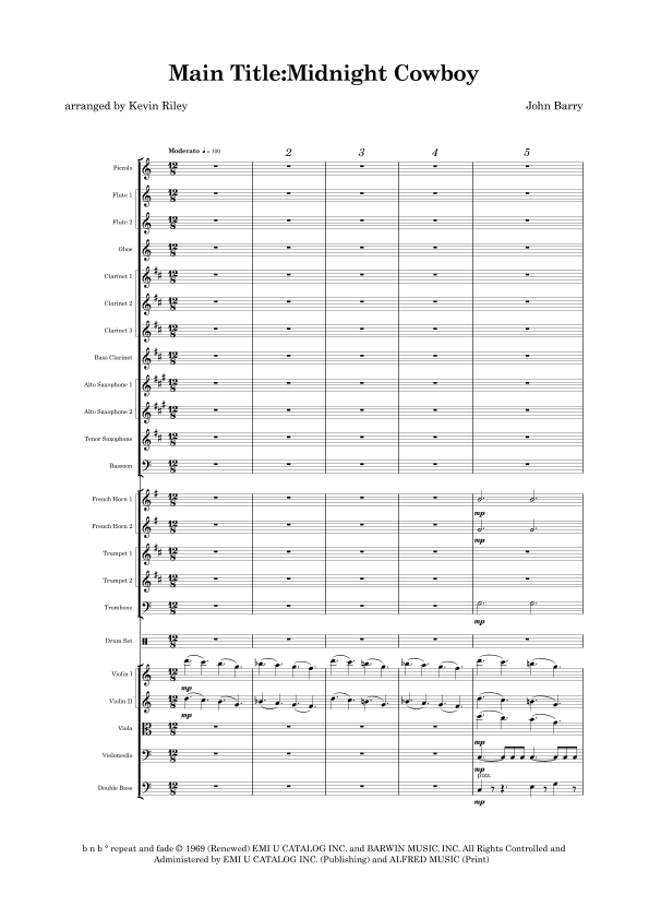 Midnight Cowboy (arr. Kevin Riley)