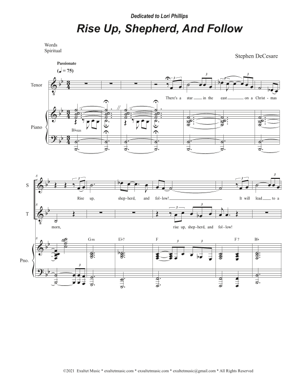 Rise Up, Shepherd, And Follow (2-part choir - (Soprano and Tenor)