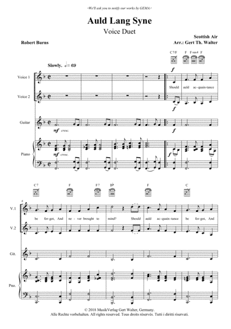 Auld Lang Syne (arr. Gert Th. Walter)