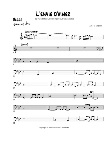 L'envie D'aimer - Score Only (arr. D. Gagnon)