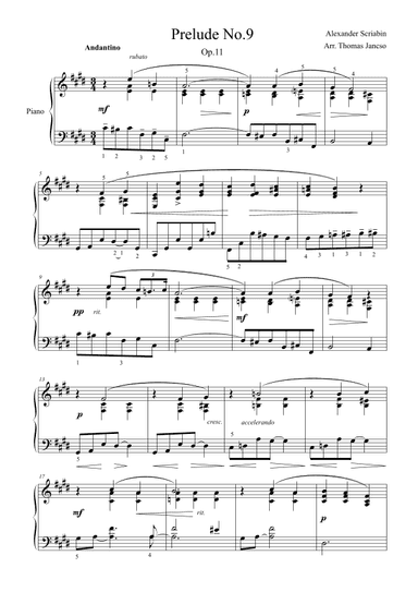 Prelude  Op.11 No.9 (arr. Thomas Jancso)