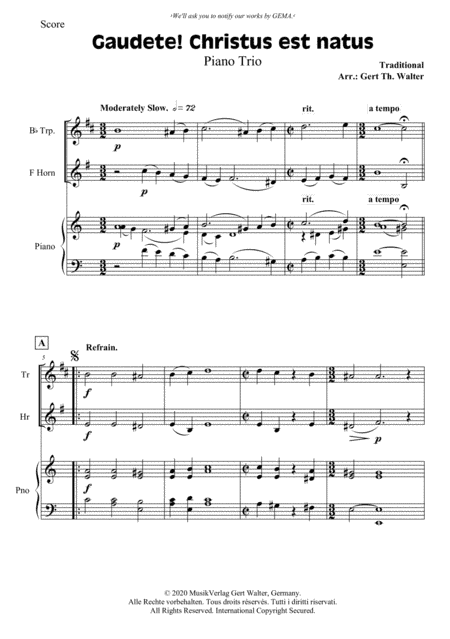 Gaudete! Christus Est Natus (arr. Gert Th. Walter)