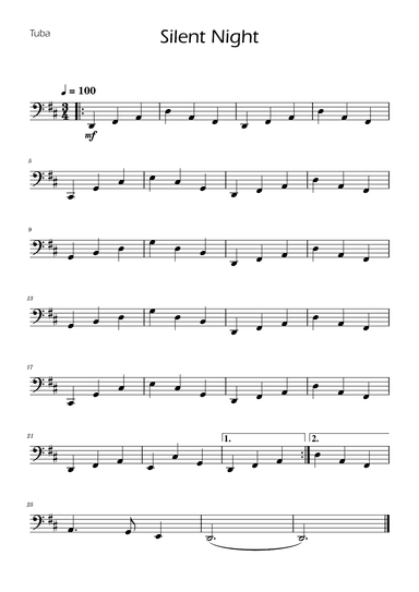 Silent Night - Trombone and Tuba Duet w/ Piano (arr. Ygor Nunes)