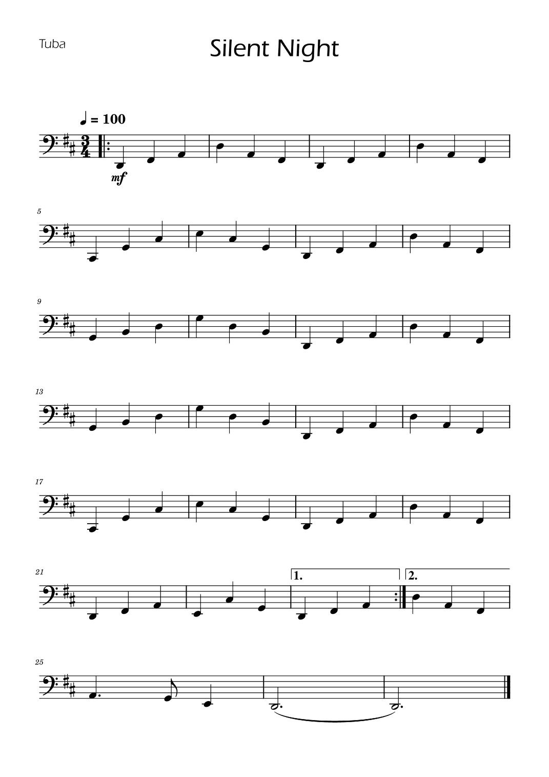 Silent Night - Trombone and Tuba Duet w/ Piano (arr. Ygor Nunes)