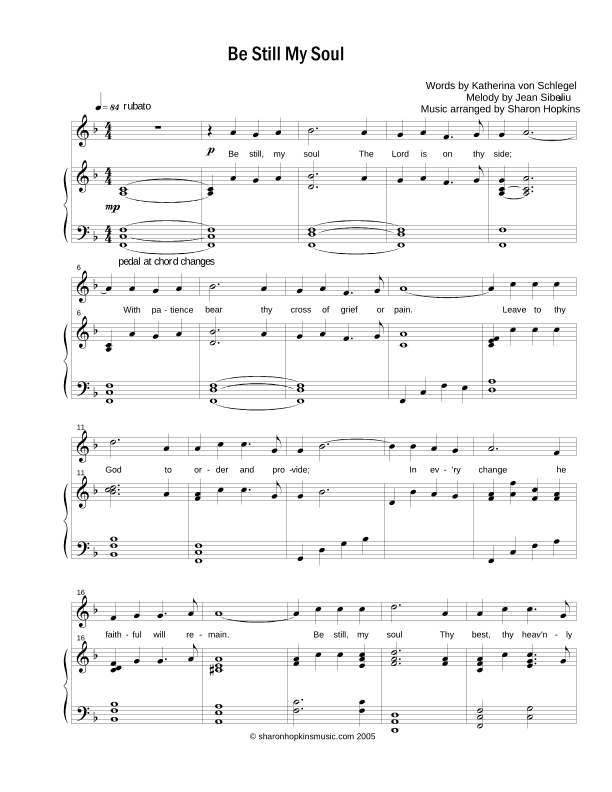 Be Still My Soul (arr. Sharon Hopkins)