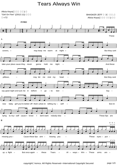 Tears Always Win (arr. COPYDRUM)