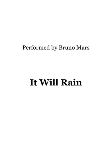 It Will Rain (arr. Ronn M)