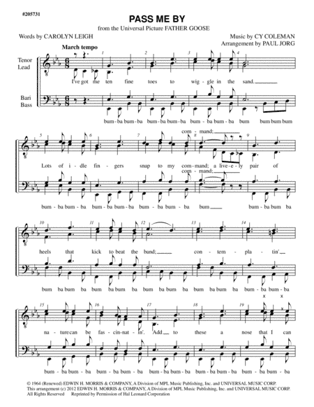Pass Me By (arr. Paul A. Jorg)