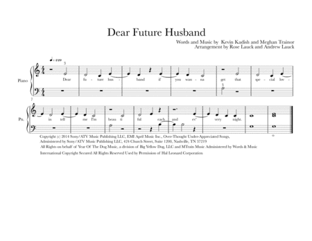 Dear Future Husband (arr. Rose and Andrew Lauck)