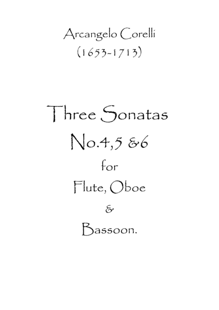 Three Sonatas No.4,5 & 6 (arr. Spence Bundy)