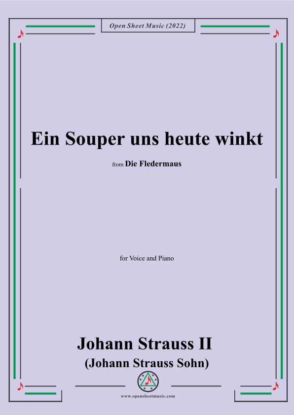 Johann Strauss II-Ein Souper uns heute winkt(No.6) (arr. OSM Press)