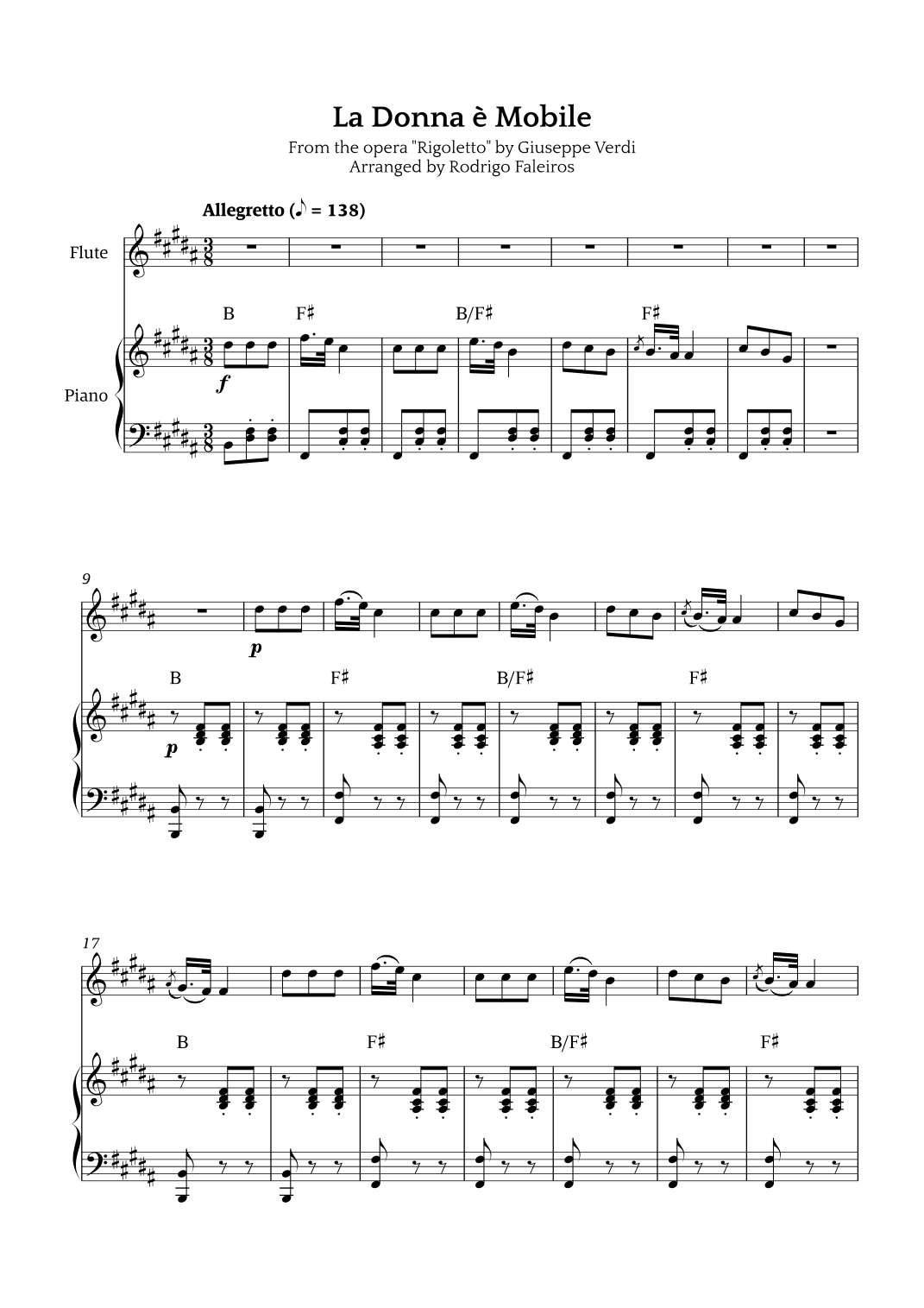 La Donna è Mobile (arr. Rodrigo Faleiros)